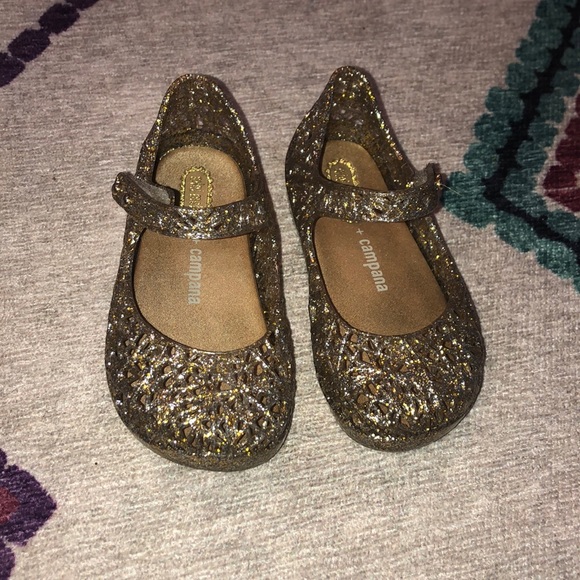 Mini Melissa + Campana Gold Glitter Shoes - Picture 2 of 4